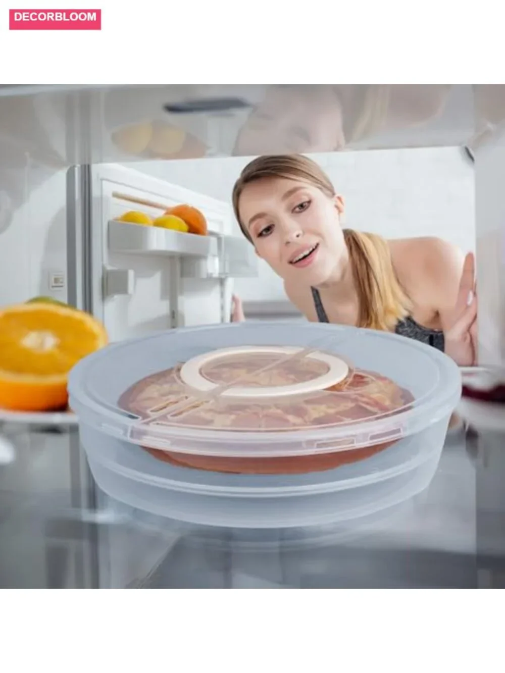 Pizza Storage Container Set 2 Pack with Egg Tray Reusable Pie Carrier